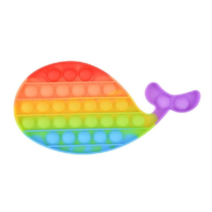 Hágalo estallar - Fidget Anti Stress Toy Bubble Toy Silicona Ballena Arco iris