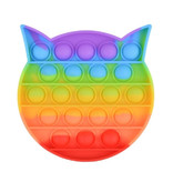 Stuff Certified® Pop It - Fidget Anti Stress Toy Bubble Toy Silicone Owl Rainbow