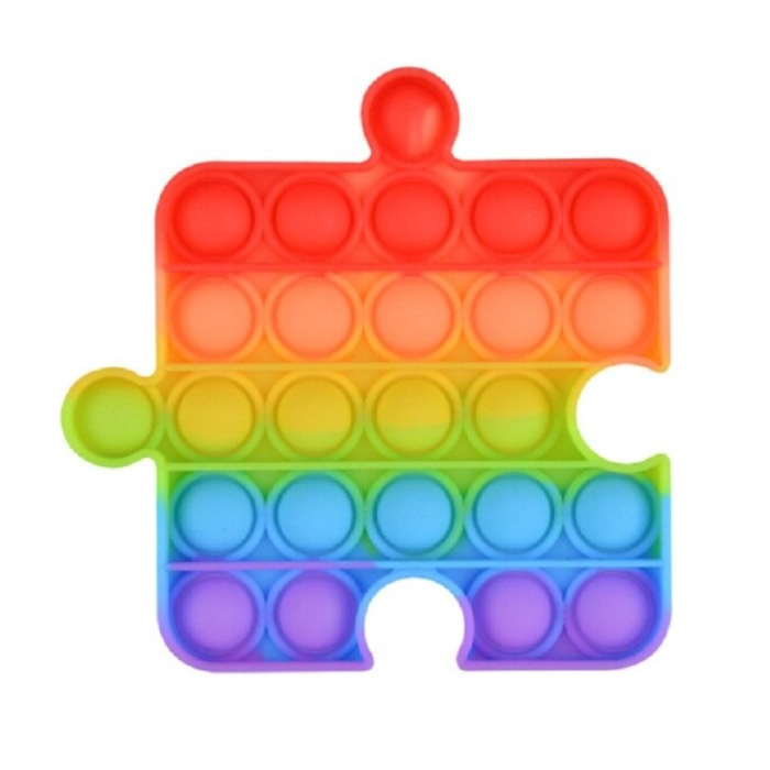 Pop It - Zappeln Anti Stress Spielzeug Bubble Toy Silikon Puzzleteil Regenbogen