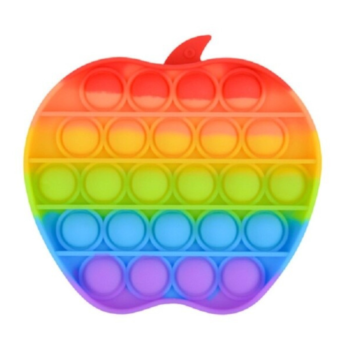 Pop It - Fidget Anti Stress Toy Bubble Toy Silicone Apple Rainbow