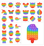 Stuff Certified® Pop It - Fidget Anti Stress Toy Bubble Toy Silicone Rabbit Rainbow