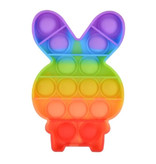 Stuff Certified® Pop It - Fidget Anti Stress Speelgoed Bubble Toy Siliconen Konijn Regenboog