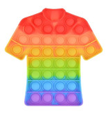 Stuff Certified® Pop It - Fidget Anti Stress Speelgoed Bubble Toy Siliconen T-Shirt Regenboog