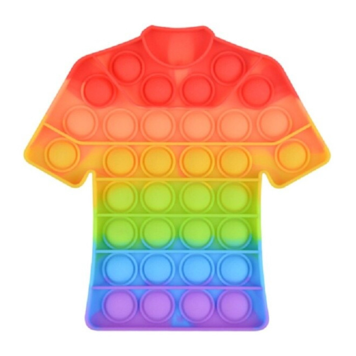 Pop It - Fidget Anti Stress Speelgoed Bubble Toy Siliconen T-Shirt Regenboog