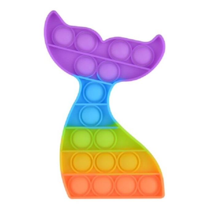 Pop It - Fidget Anti Stress Toy Bubble Toy Silicone Whale Rainbow