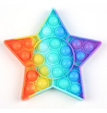 Stuff Certified® Pop It - Zappeln Anti Stress Spielzeug Bubble Toy Silikon Stern Regenbogen