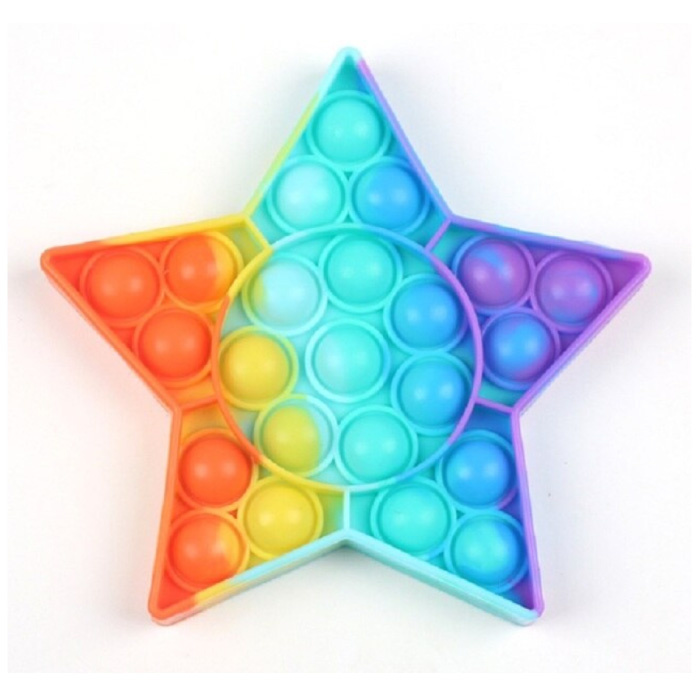 Pop It - Fidget Anti Stress Speelgoed Bubble Toy Siliconen Ster Regenboog