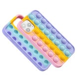 N1986N Coque iPhone 11 Pop It - Coque Silicone Bubble Toy Housse Anti Stress Rainbow