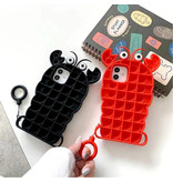 N1986N iPhone XS Pop It Case - Silicone Bubble Toy Case Anti Stress Cover Lobster Black