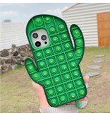 N1986N Funda Pop It para iPhone XR - Funda de silicona con forma de burbuja para juguetes Funda antiestrés Cactus Green
