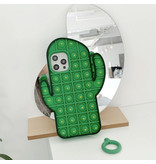 N1986N Coque iPhone 11 Pro Max Pop It - Coque Silicone Bubble Toy Housse Anti Stress Cactus Vert