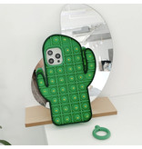 N1986N Coque iPhone 12 Pro Pop It - Coque Silicone Bubble Toy Housse Anti Stress Cactus Vert
