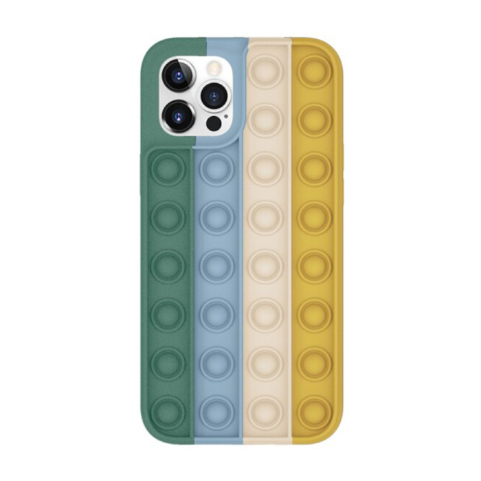 iPhone 12 Mini Pop It Hoesje - Silicone Bubble Toy Case Anti Stress Cover