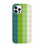 Lewinsky iPhone 12 Pro Pop It Hoesje - Silicone Bubble Toy Case Anti Stress Cover Groen