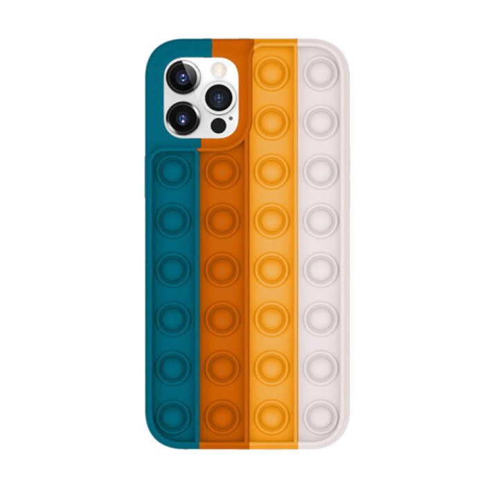 Funda Pop It para iPhone 8 Plus - Funda antiestrés de silicona con forma de burbuja para juguetes