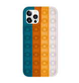 Lewinsky Funda Pop It para iPhone XS - Funda antiestrés de silicona con forma de burbuja para juguetes