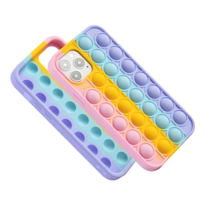 Lewinsky Custodia Pop It per iPhone 12 Pro Max - Custodia in silicone per giocattoli con bolle anti-stress