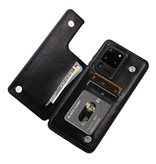 WeFor Samsung Galaxy S7 Edge Retro Leather Flip Case Wallet - Wallet PU Leather Cover Cas Case Noir