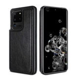 WeFor Samsung Galaxy S10 Retro Leather Flip Case Wallet - Wallet PU Leather Cover Cas Case Black