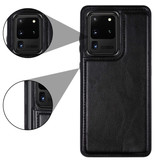 WeFor Samsung Galaxy Note 10 Retro Leren Flip Case Portefeuille - Wallet PU Leer Cover Cas Hoesje Zwart
