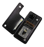 WeFor Samsung Galaxy S20 Retro Leather Flip Case Wallet - Wallet PU Funda de cuero Cas Case Black