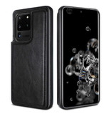 WeFor Samsung Galaxy S10 Retro Leather Flip Case Wallet - Wallet PU Leather Cover Cas Case Bleu