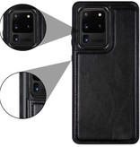 WeFor Samsung Galaxy S20 Plus Funda con tapa de cuero retro Billetera - Billetera Funda de cuero PU Funda Cas Marrón