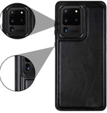 WeFor Samsung Galaxy A51 Retro Leren Flip Case Portefeuille - Wallet PU Leer Cover Cas Hoesje Bruin