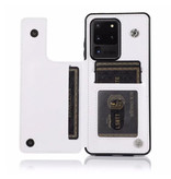 WeFor Samsung Galaxy S9 Retro Leder Flip Case Brieftasche - Brieftasche PU Lederbezug Cas Case Weiß