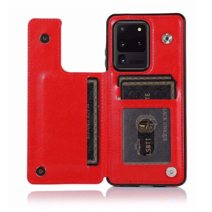 Skórzany portfel z klapką w stylu retro do Samsung Galaxy S7 - Portfel PU Skórzany pokrowiec Cas Case Red