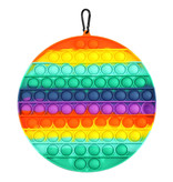 Stuff Certified® XL Pop It - Extra Large Fidget Anti Stress Toy Bubble Toy Silicone Circle Rainbow