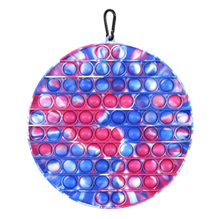 Stuff Certified® XL Pop It - 200mm Extra Groot Fidget Anti Stress Speelgoed Bubble Toy Siliconen Rondje Rood-Blauw