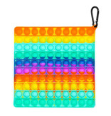 Stuff Certified® XL Pop It - Extra Large Fidget Anti Stress Toy Bubble Toy Silicone Square Rainbow