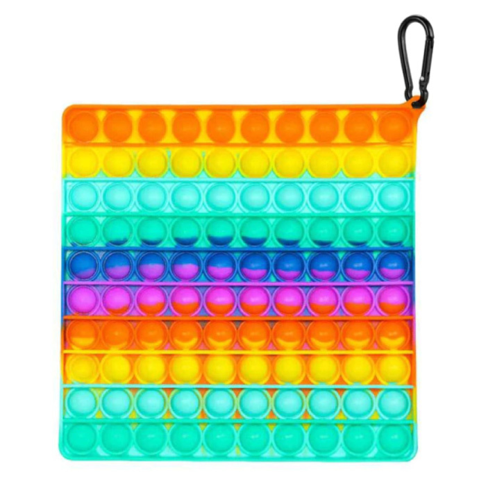 Stuff Certified® XL Pop It - 200mm Extra Groot Fidget Anti Stress Speelgoed Bubble Toy Siliconen Vierkant Regenboog