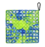 Stuff Certified® XL Pop It - Giocattolo antistress extra large Fidget Bubble in silicone quadrato blu-verde