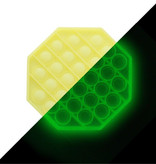 Stuff Certified® Luminoso Pop It - Glow in the Dark Fidget Anti Stress Toy Bubble Toy Silicone Octagon Yellow