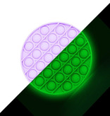 Stuff Certified® Luminoso Pop It - Glow in the Dark Fidget Anti Stress Toy Bubble Toy Silicone Round Purple
