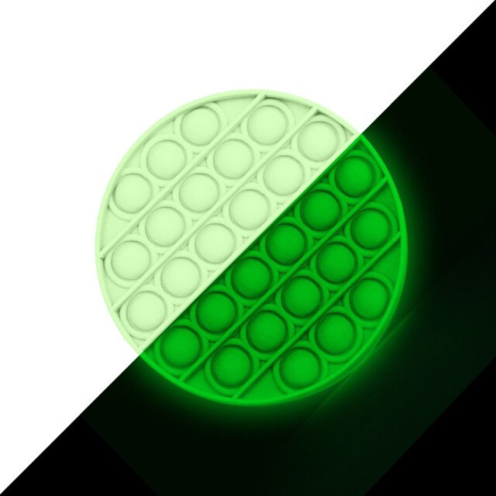 Luminous Pop It - Resplandor en la oscuridad Fidget Anti Stress Toy Bubble Toy Silicona Redondo Verde