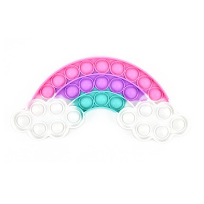 Pop It - Fidget Anti Stress Toy Bubble Toy Silicone Rainbow Pink-Purple-Blue