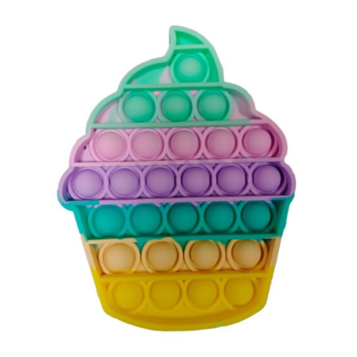 Pop It - Zappeln Anti Stress Spielzeug Bubble Toy Silikon Eis Regenbogen