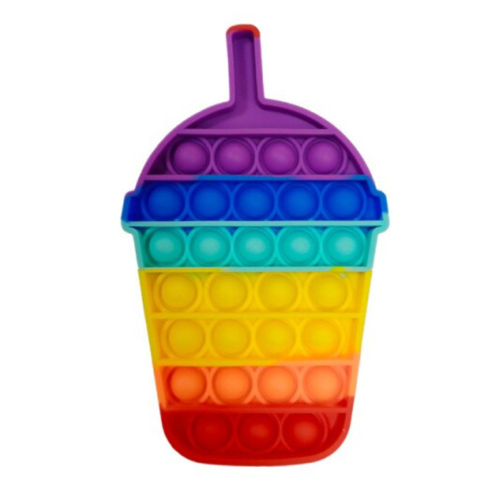 Pop It - Fidget Anti Stress Speelgoed Bubble Toy Siliconen Drankje Regenboog
