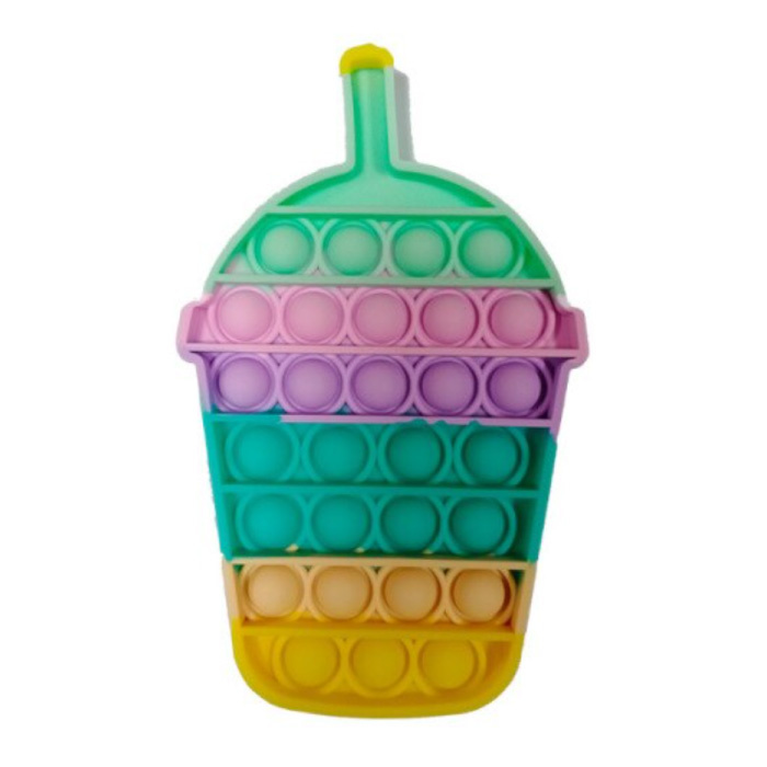 Pop It - Zappeln Anti Stress Spielzeug Bubble Toy Silikon Getränk Regenbogen