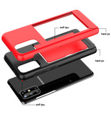 VRSDES Samsung Galaxy Note 20 Ultra - Wallet Card Slot Cover Case Case Business Red