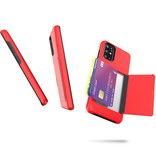 VRSDES Samsung Galaxy S20 - Wallet Card Slot Cover Case Case Business Red