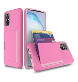 VRSDES Samsung Galaxy A50 - Wallet Card Slot Cover Case Case Business Pink