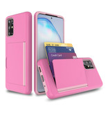 VRSDES Samsung Galaxy A30 - Wallet Card Slot Cover Case Case Business Pink