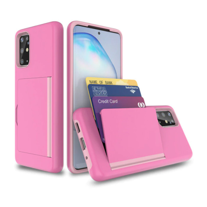 Samsung Galaxy A30 - Wallet Card Slot Cover Case Case Business Pink