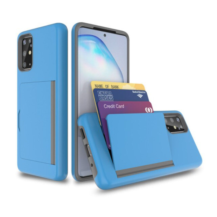 Samsung Galaxy S10 - Custodia a portafoglio con copertura per slot per schede Business Blue