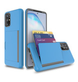 VRSDES Samsung Galaxy S10 Plus - Brieftasche Kartensteckplatz Abdeckung Fall Fall Business Blue