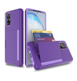 VRSDES Samsung Galaxy Note 20 - Funda con ranura para tarjeta tipo cartera Funda Business Purple